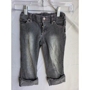 Pumpkin Patch Capri Jeans Girls Gray Faded Regular Mid Capri